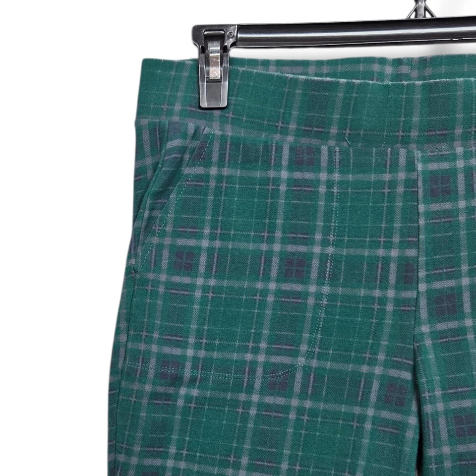 Legging de bolsillo de longitud completa tórrido para mujer 2X verde a cuadros tiro medio ajustado Foto 3 de 4