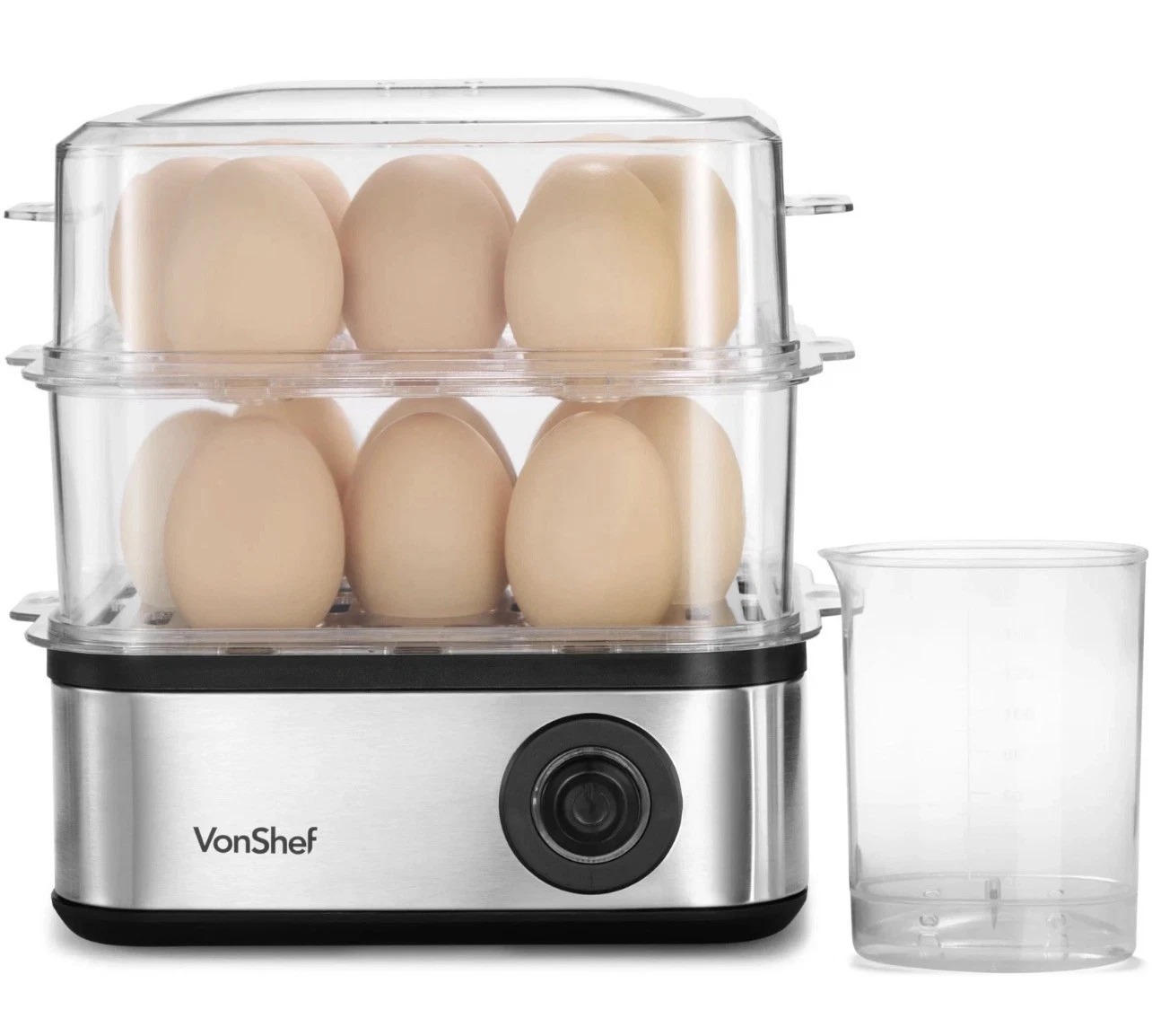 VonShef Electric 16 Egg Boiler Steamer Poacher Cooker Omelette Maker 500W