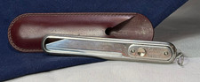 Vtg Christy Knife Slide Out Single Blade FOB Made In USA W/ Plastic Sheath