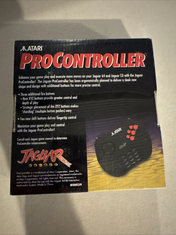 Atari Jaguar Pro Controller 6 Button OEM - RARE! Sealed CIB - Image 2 of 4