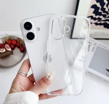 Clear Silicone Case for iPhone 16 Plus Non-Yellowing Shockproof Bumper Cover