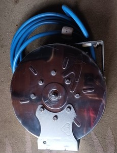 T&S Commercial - Spring Return High Pressure 30ft Hose/Reel Stainless Steel