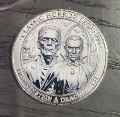 The Monster & The Count Commemorative 1931 Coin in Case NEW Frankenstein Dracula
