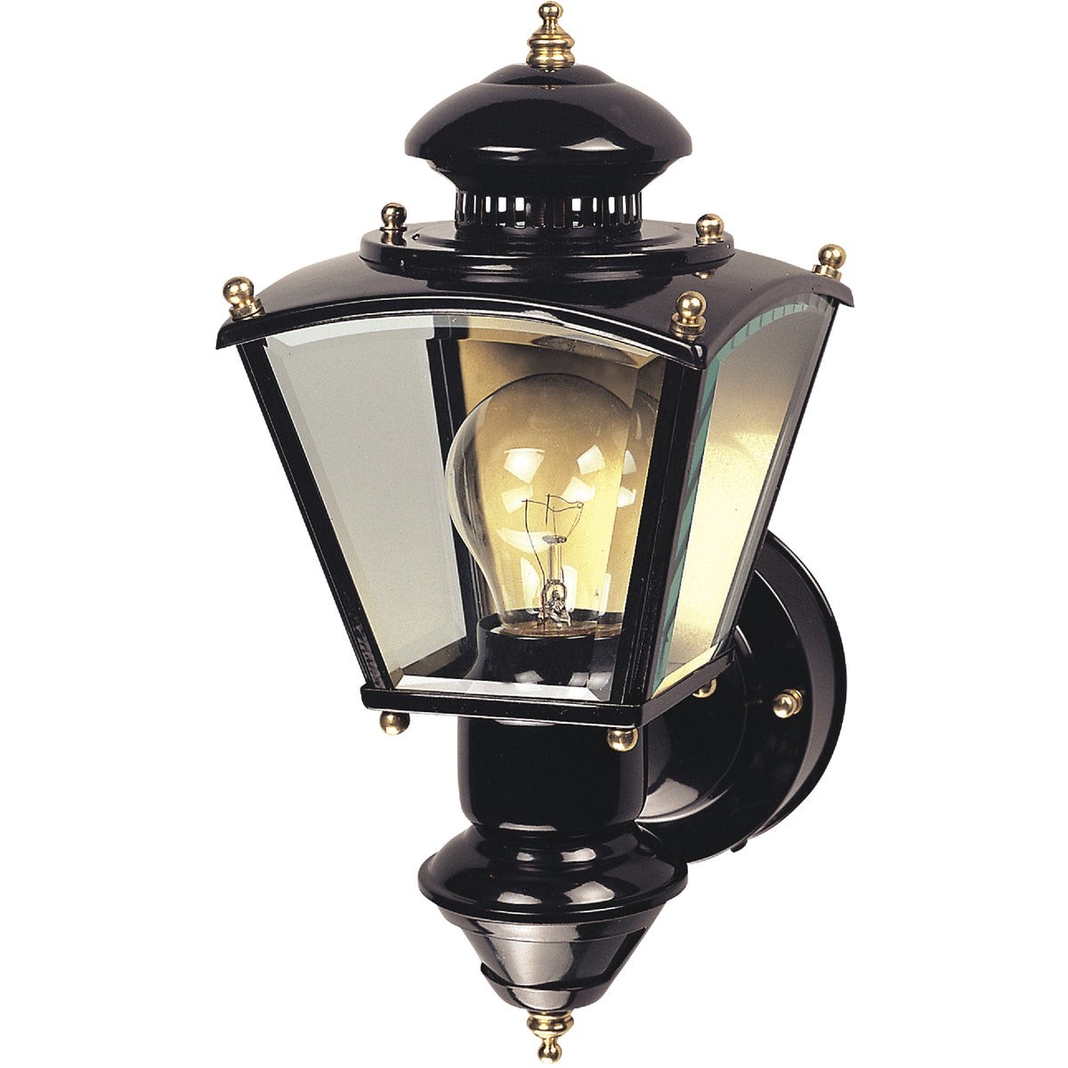 Heath Zenith Black  Activated/Dusk-To- Incandescent Outdoor Wall Light Fixture