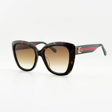 Gucci GG0860S Cat Eye Sunglasses Women Tortoiseshell Brown Gradient GG Logo