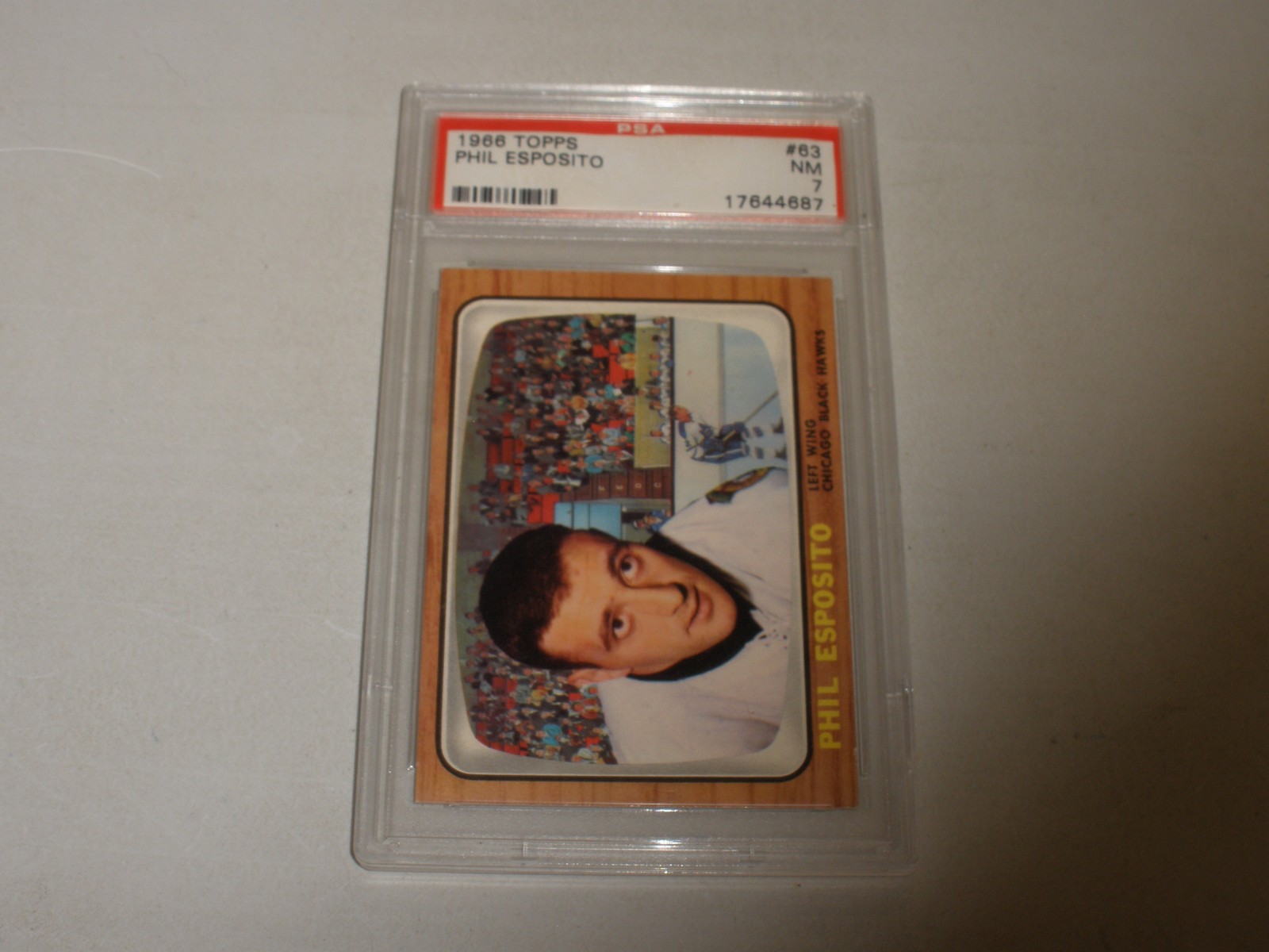 1966-67 Topps Hockey #63 Phil Esposito PSA 7 NM