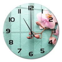 Glasuhr Dekorative Wanduhr Mit Leisem Uhrwerk Orchidee Schwarze Zeiger Fi60 Cm