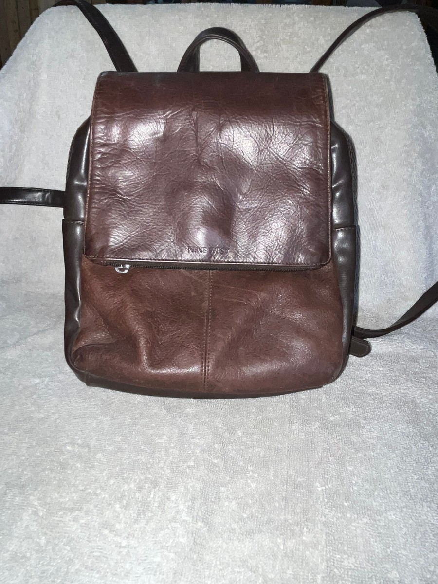 Nine West- Real Leather Backpack Bag Pouch Purse Adjustable  display picture 2