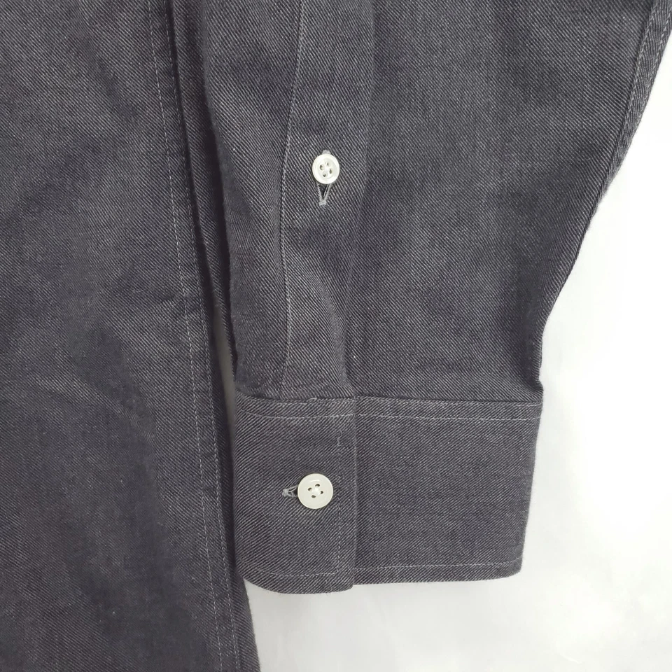 Burberry London Shirt Mens Large Gray Cotton Long Sleeve Classic Button-Down - Image 4 of 4