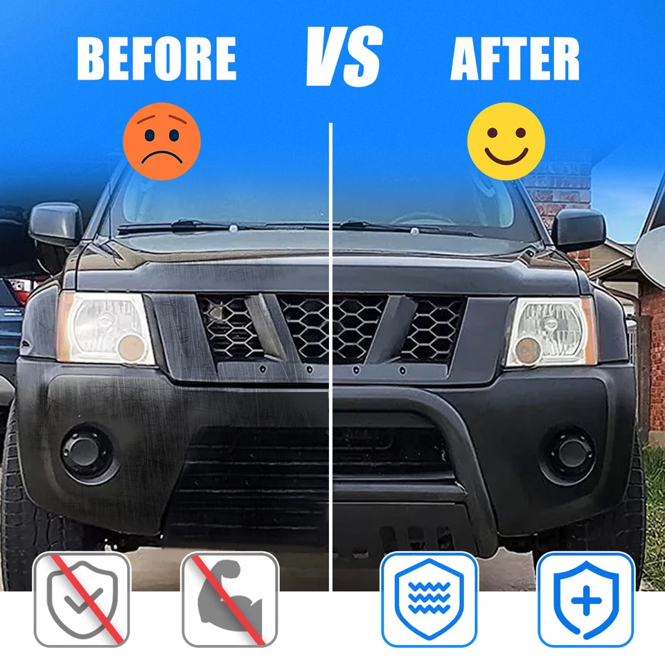 For 05-21 Nissan Frontier Pathfinder Black 3" Bull Bar Push Bumper Grille Guard Foto 3 de 4