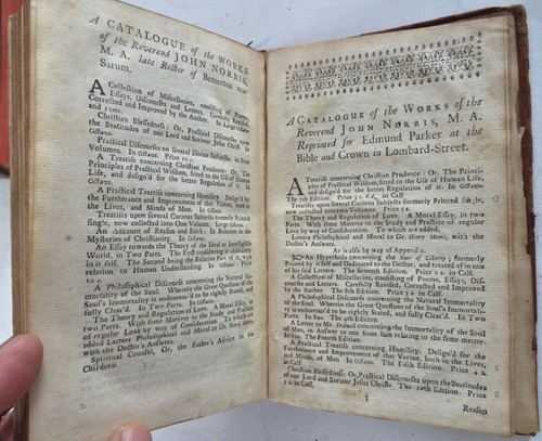 John Norris Collected Essays 1730 Theology Philosophy Morals rare book - Picture 16 of 17