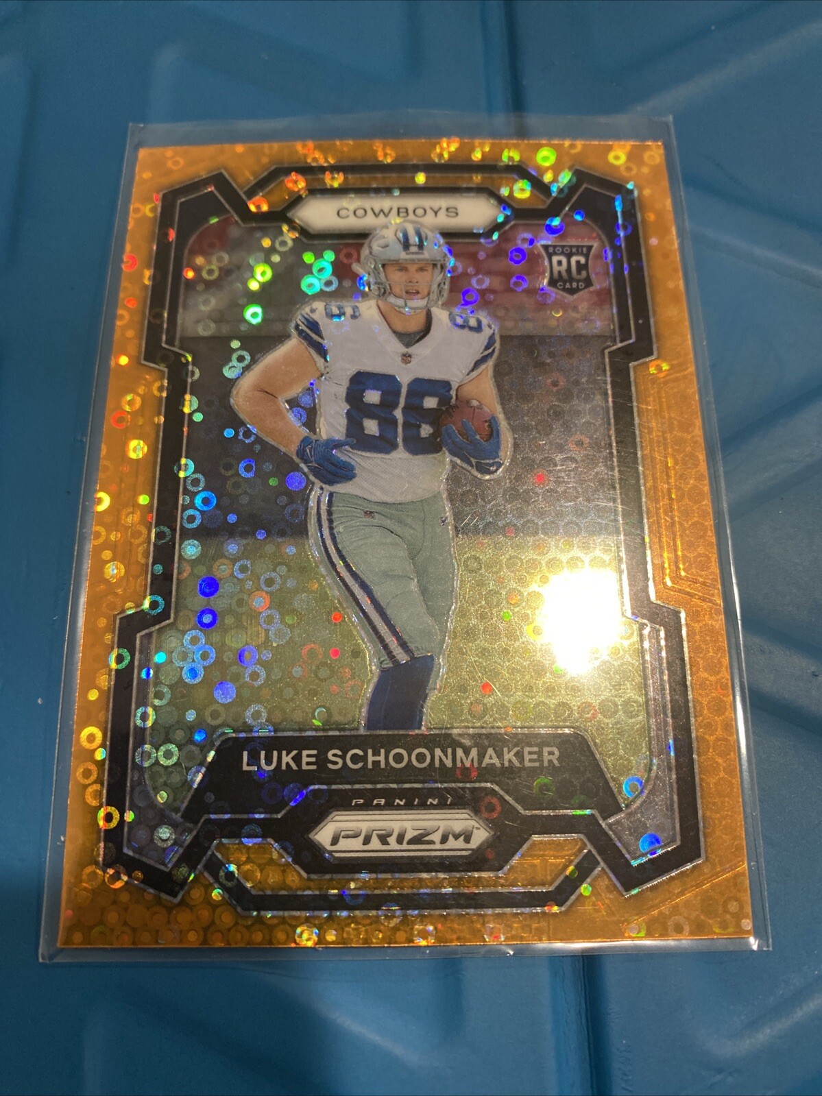 Luke Schoonmaker 2023 Panini Prizm Orange Disco Prizm 325 Dallas Cowboys RC #1