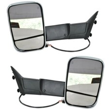 Pair Chrome Power Heated Towing Mirrors For Ram 1500 Pickup Signal Light 09-2015