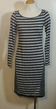 Bodycon dress,striped,long sleeve,gray color,high-low,made in USA