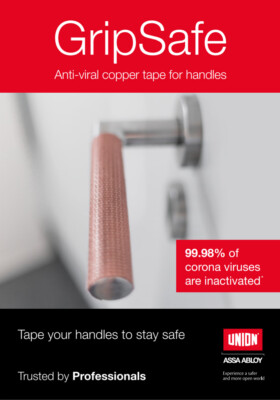 10 x Union GripSafe Anti Viral Türgriff Kupferstreifen