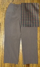 Vintage Brown Gingham Plaid Pants 10P 12P Cottage Goblin Core Grunge HEMMED READ