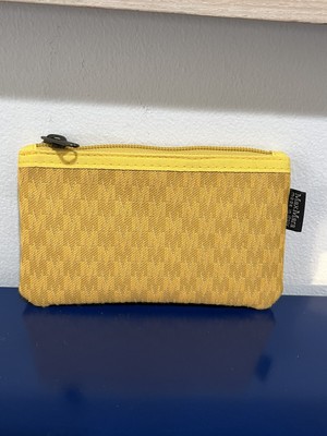 Max Mara Gold Logo Fabric Zip Pouch Cosmetic Makeup Travel Bag Small NEW Italy