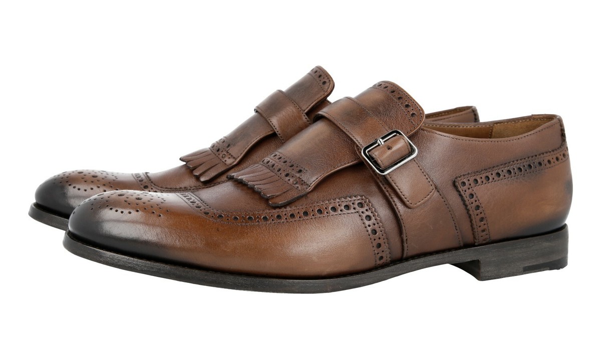 Prada Brown Leather Dress Shoes size 9.5 PRADA Double Chocolate Loafer Dress Shoes 2DE148 Brown NEW  main image 4