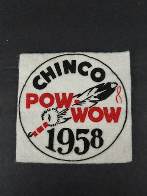 Vintage 1958 Chinco Pow Wow Felt Patch BSA Boy Scouts Mint