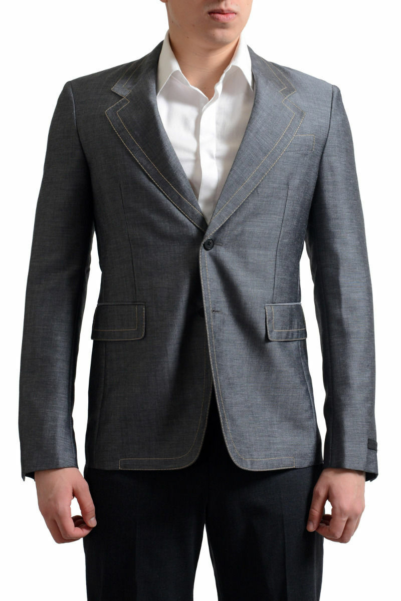 Мужское спортивное пальто на двух пуговицах из серого мохера и шерсти Prada блейзер 38-40 руб 286690₽