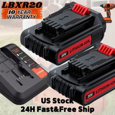 20V for Black and Decker 20 Volt MAX Lithium LBXR20 LB20 LBX20 Battery / Charger