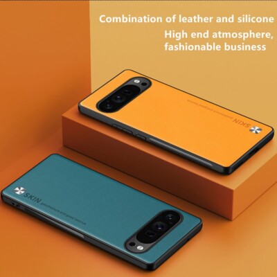 For Google Pixel 9 Pro XL 8 Pro 7 6 5 4 PU Leather PC Phone Case Tempered Glass