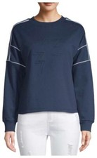 NO BOUNDARIES JUNIOR Size L- 11/13 Blue Navy Lightbolt Sweater Shirt Hoodie NWT