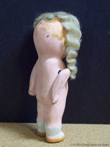 Kewpie Muñeca Flapper Rubia Platino Carnaval Peluca Ondulada Brazos Mover Piernas Congelada De Colección - Imagen 10 de 11