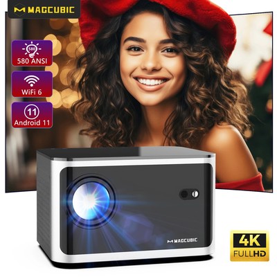 580ANSI Auto Focus Projector Android 11 4K 1080P Wifi6 Voice Control Allwinner H
