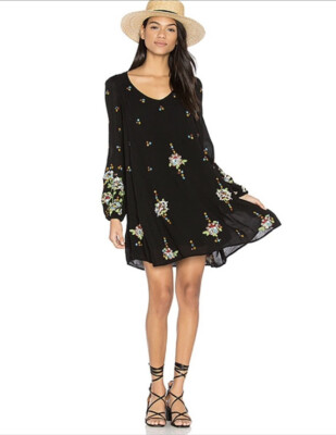 Free People Oxford Black Embroidered Swing Dress Size xs | eBay Free People Oxford Black Embroidered Swing Dress Size xs | eBay