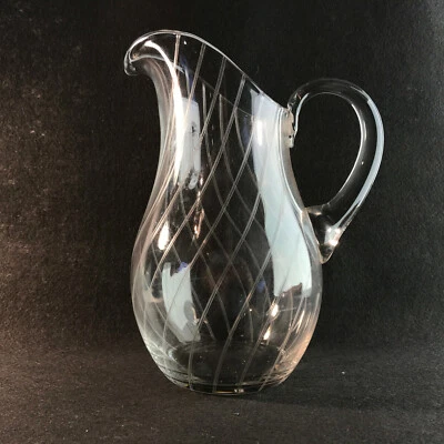 MID CENTURY Kanne Glas Karaffe 23 cm 50er 60er Vintage Schliff Deko Hausbar - Bild 1 von 4