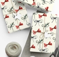 Bow Wrapping Paper, Aesthetic Wrapping Paper Roll with Bows
