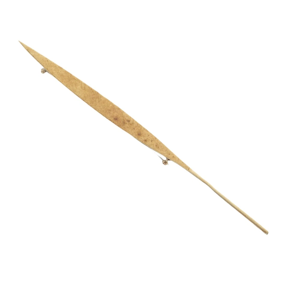 Редкий товар! Винтажная подлинная брошь на булавке Cartier Dinh Van из желтого золота 18 карат с длинным пером - Изображение 2 из 4