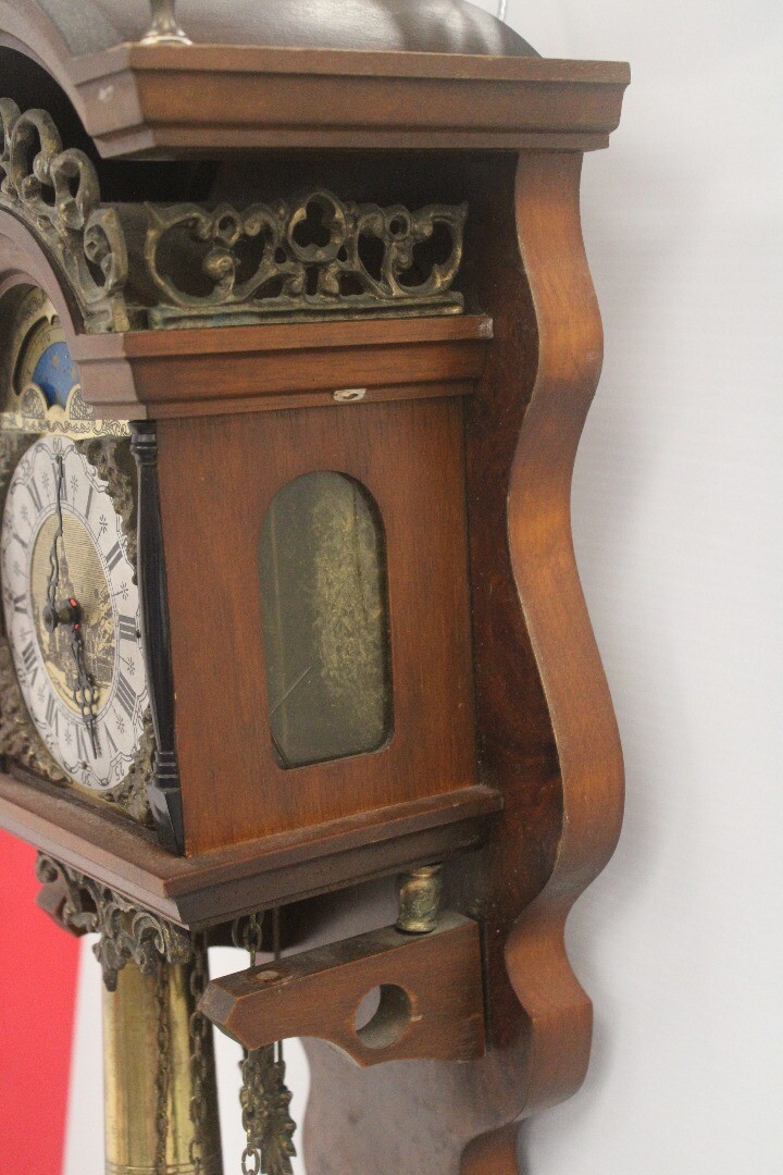 Vintage FRANZ HERMLE & SOHNE Chain/ WeightDriven Wall Clock w/ Moon