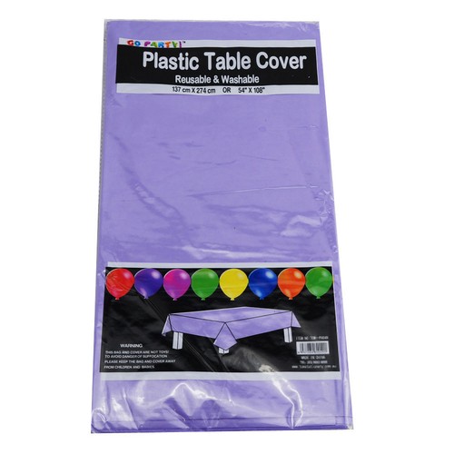 Plastic Table Cloth Colour Rectangle Cover For Wedding Birthday Party 137x274cm - Picture 6 of 24