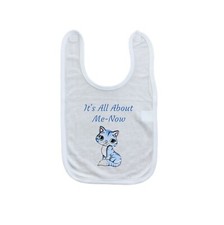 It's All About Me-Now Baby Bib - Laughing Giraffe Baby Bib - One Size - Cat Pun