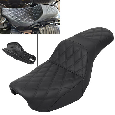 Black Front Driver & Passenger Seat For Harley Dyna Low Rider FXDL Fat Bob FXDF