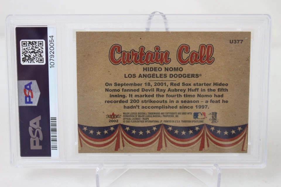 2002 Fleer Tradition Update #U377 Hideo Nomo Update Graded PSA 10 POP 1 - Image 3 of 4