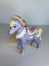 VTG 1995 Fisher Price Once Upon A Dream Dollhouse Garden Pony Purple Horse 5"