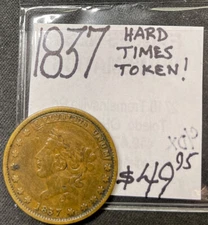 1837 HARD TIMES TOKEN   MILLIONS FOR DEFENCE NOT ONE CENT FOR TRIBUTE ENN COINS