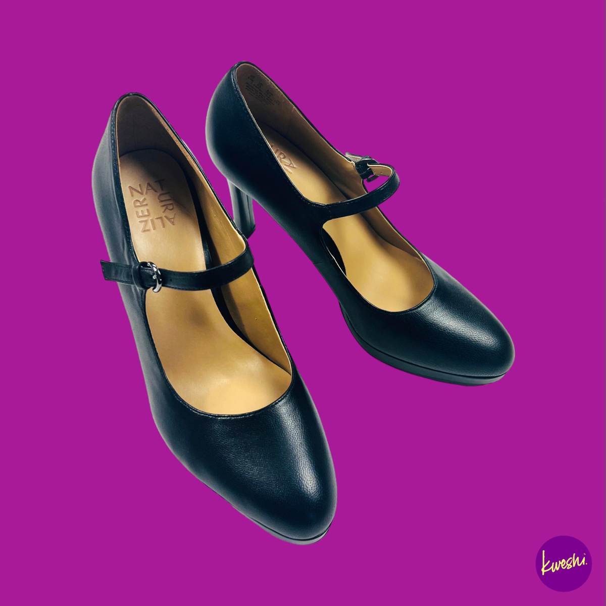 NATURALIZER Talissa Mary Jane Leather Pumps, Black, UK