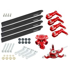 MH CNC Quad Carbon Fiber Blades Conversion Set (RED) - BLADE 230S / V2 / Smart
