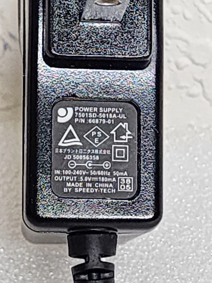 PLANTRONICS 7501SD-5018A-UL Power Supply 5V - 180mA OEM AC/DC Adapter 66879-101 - Image 3 of 4