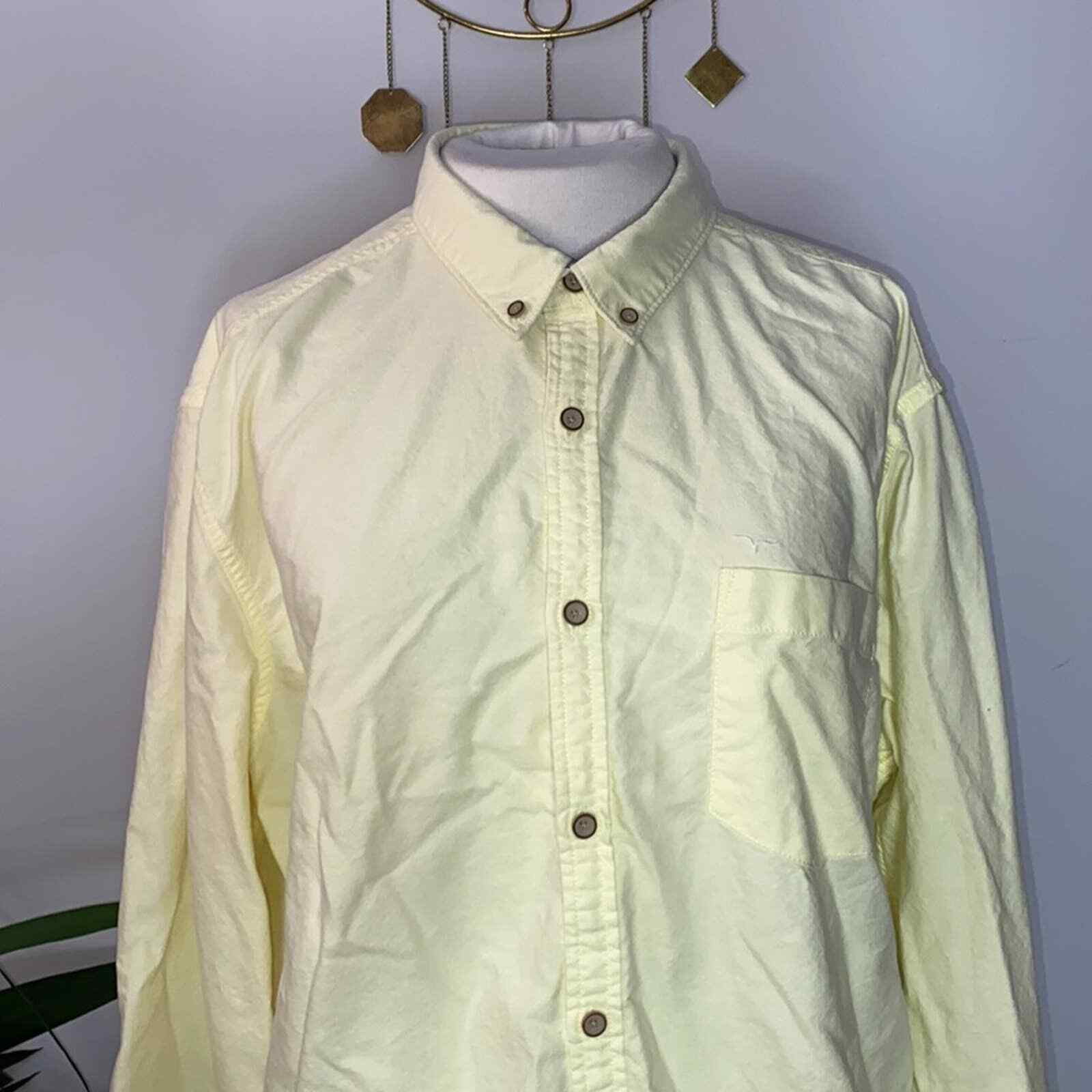 Flying Machine Extra Large Light Yellow Button-Do… - image 3