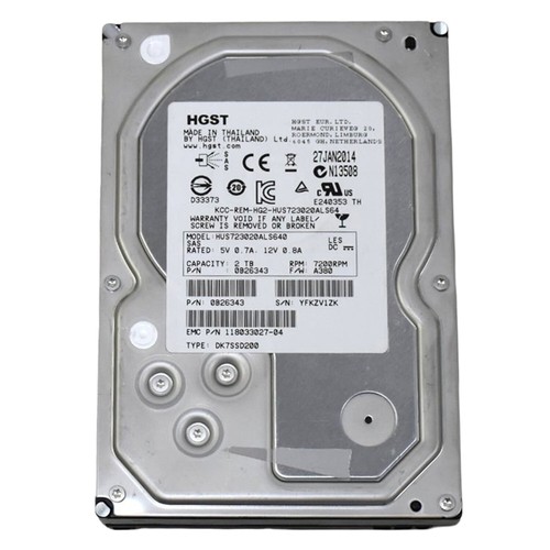 HGST Hitachi HUS723020ALS640 2TB 7.2K RPM 3.5" SAS HDD Hard Drive 0B26343 - Afbeelding 4 van 11