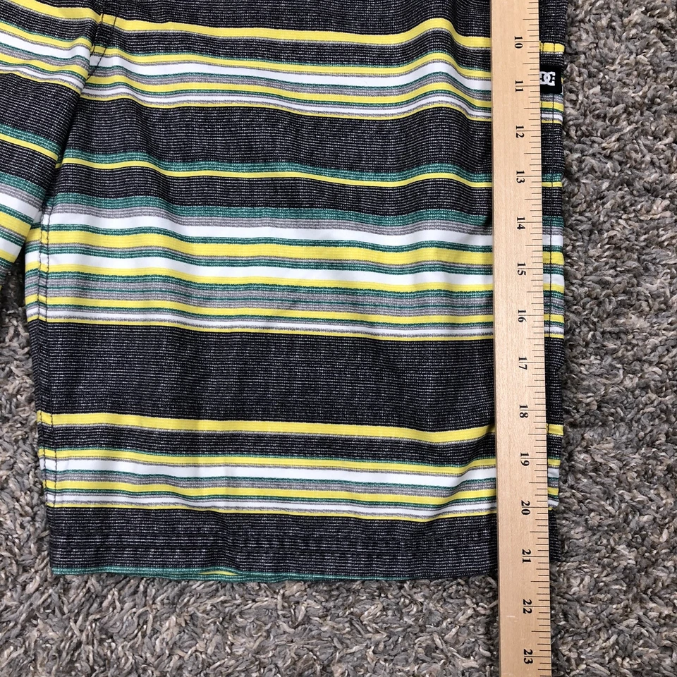 DC Shoes Hombres Talla 35 Negro Amarillo Verde Rayas Surf Bañador Skateboard Shorts Foto 4 de 4