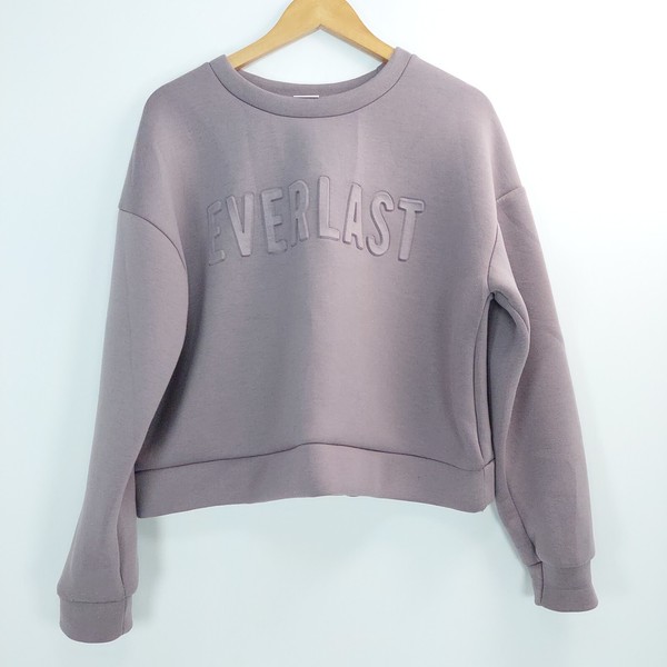 Everlast Cropped Jumper Womens Size 16 Purple Sweatshirt Long Sleeve Raised Logo