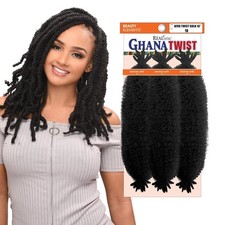 Beauty Elements Ghana Twist 3X Afro Twist Bulk Hair Extension 16" 1B