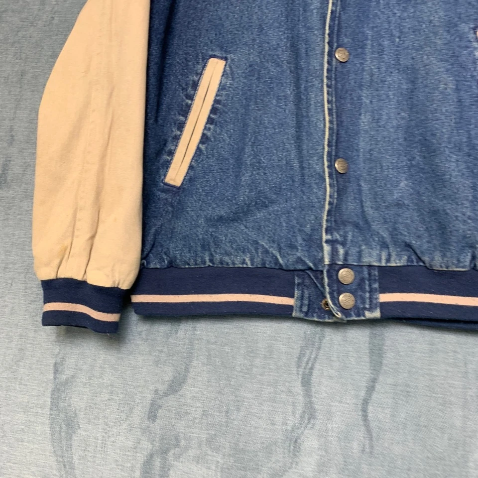 Куртка мужская Silver Point Varsity средний размер синяя хлопковая стеганая с подкладкой на пуговицах спереди - Изображение 3 из 4