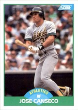 Jose Canseco 1989 Score #1 Oakland Athletics FREE SHIPPING AutographDen